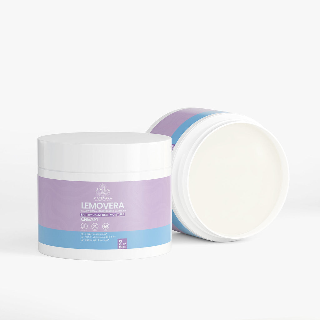 Lemovera Grass-Fed Tallow Cream | Nourishing Skin & Body Moisturizer | 2oz